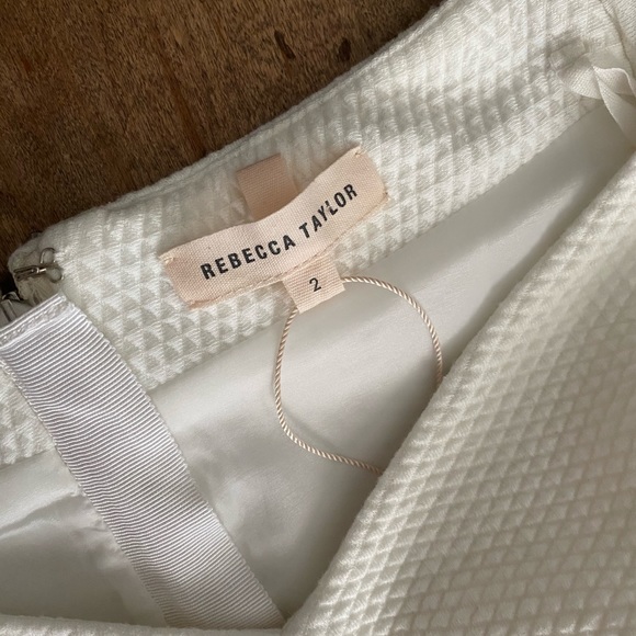 La Vie Rebecca Taylor Stretch Textured Dress White - Picture 4 of 4